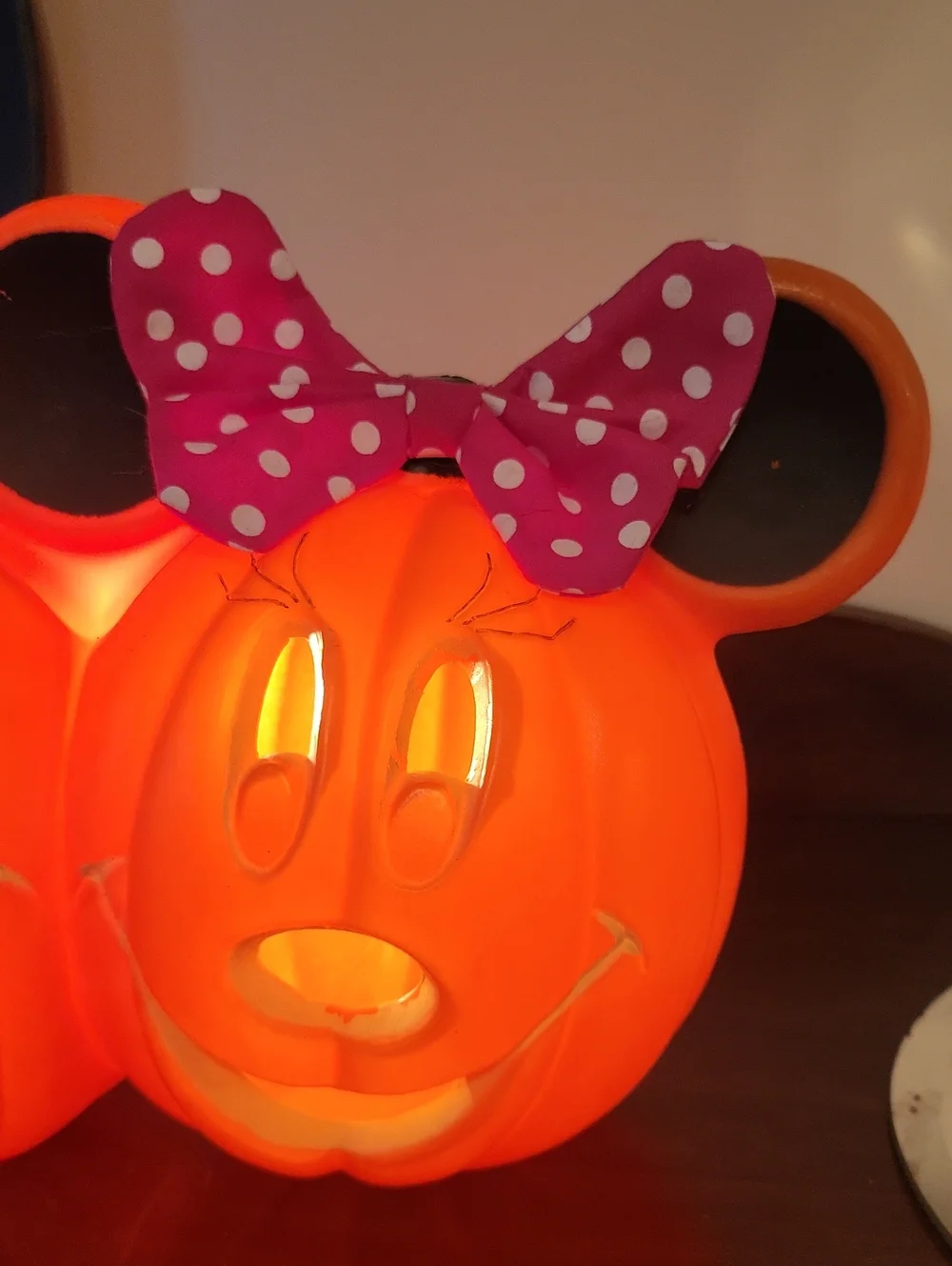 Vintage Halloween Mickey & Minnie Double Pumpkin Tabletop Blowmold